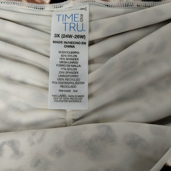 Time and Tru Womens 3XL Watercolor Cheetah Mid Rise Ruched Back Bikini Bottoms - Picture 4 of 5